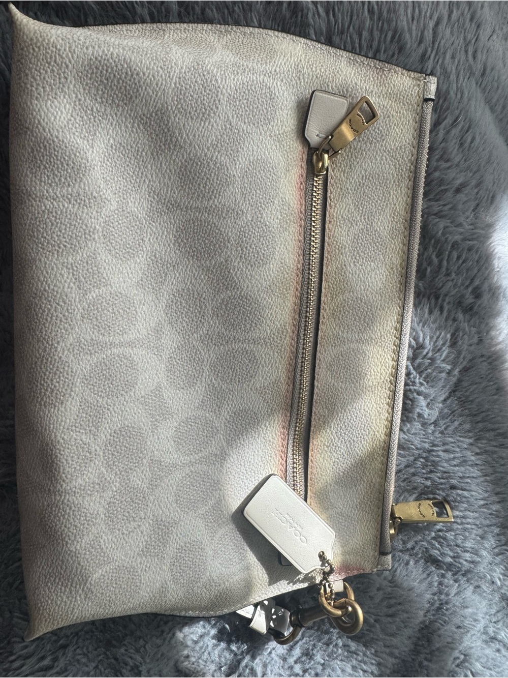 Coach Charlie Wristlet Pouch in Pale Pink with Bonesy Illustration - Picture 3 of 5